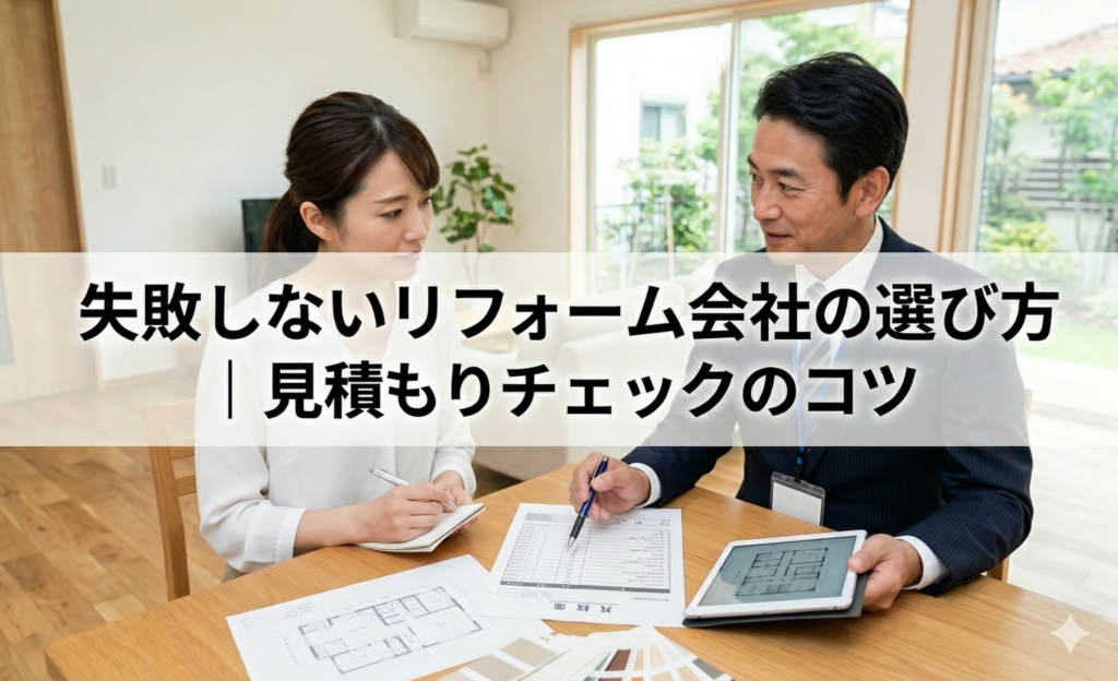 失敗しないリフォーム会社の選び方｜見積もりチェックのコツ