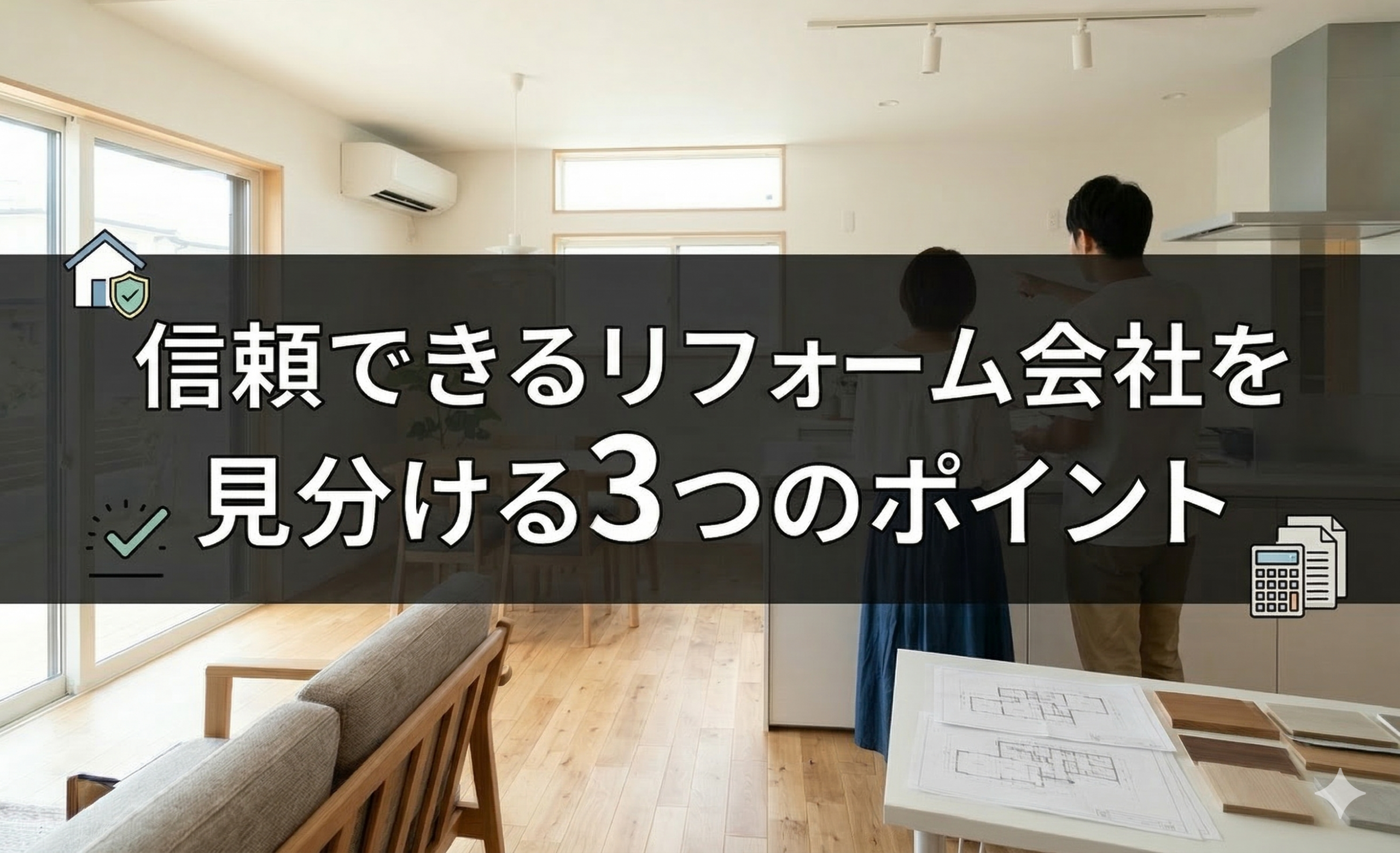信頼できるリフォーム会社を見分ける3つのポイント