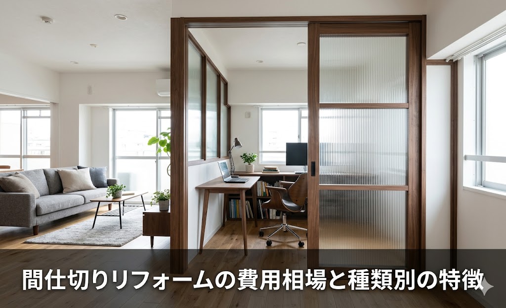 間仕切りリフォームの費用相場と種類別の特徴