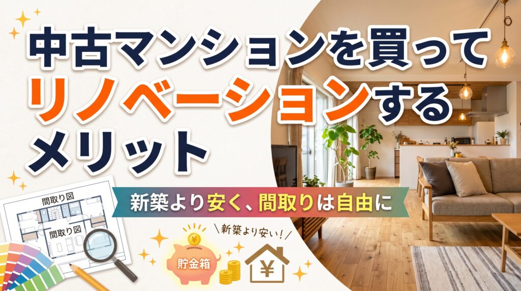 中古マンションを買ってリノベーションするメリット｜新築より安く、間取りは自由に
