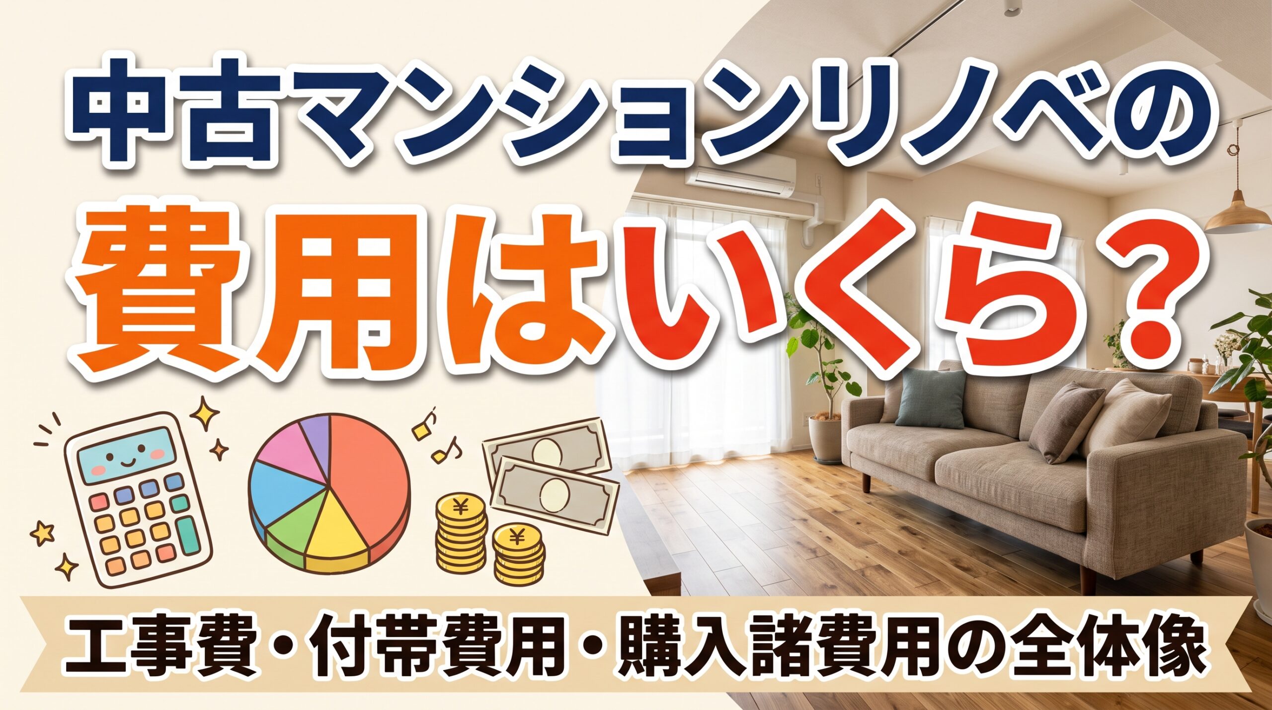 中古マンションリノベの費用はいくら？工事費・付帯費用・購入諸費用の全体像